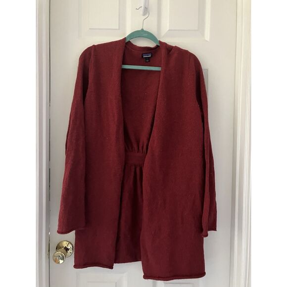 Patagonia Loislee Wrap Cardigan Womens Large Raspen Red Sweater Long Sleeve - Picture 3 of 7
